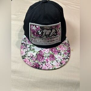 Floral California Republic Snapback Hat